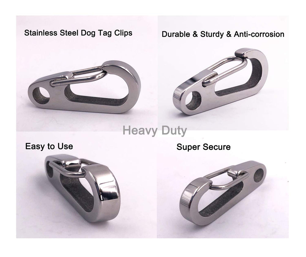 Comtim dog tag clip pack with rings demonstrates included hardware for easy tag switching.