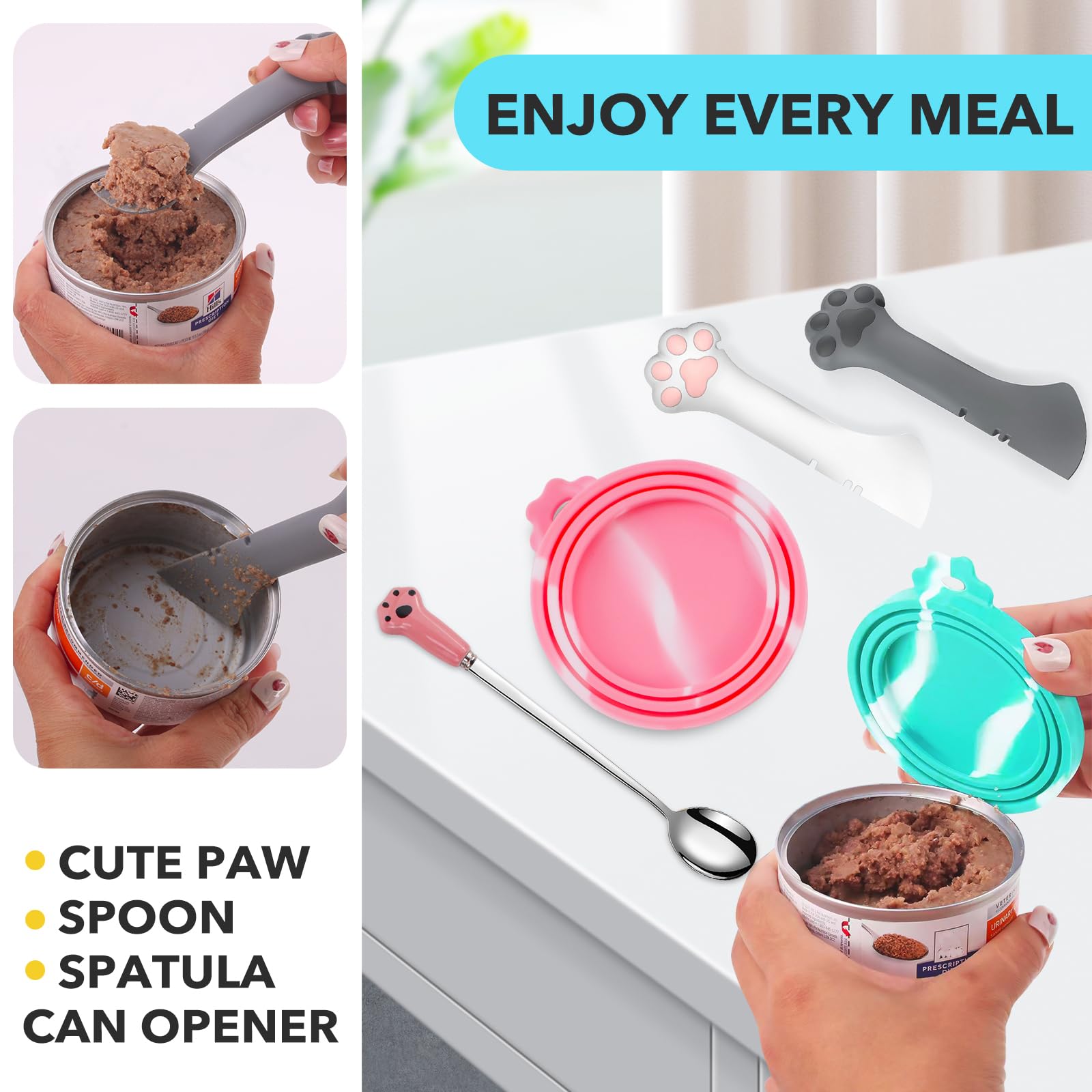 Comtim paw-shaped cat spoons ready to scoop every bite