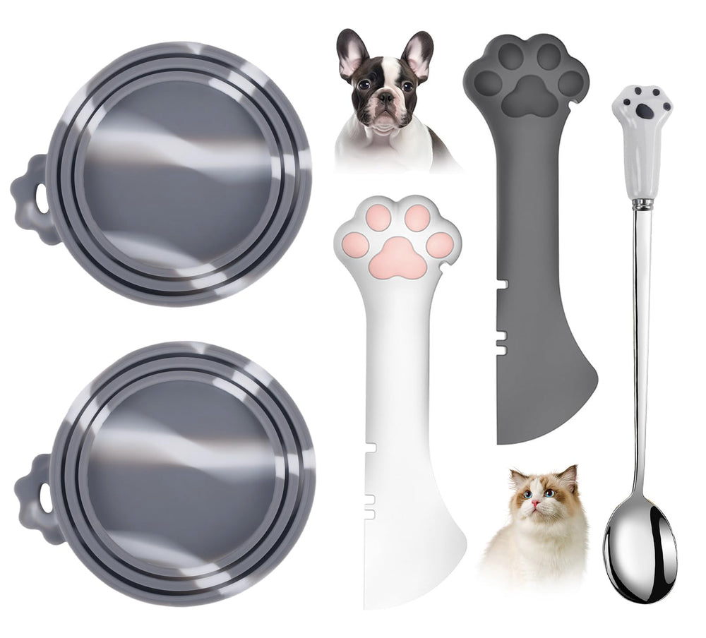 Comtim silicone can lids fitted on cans preserve moisture for pet meals