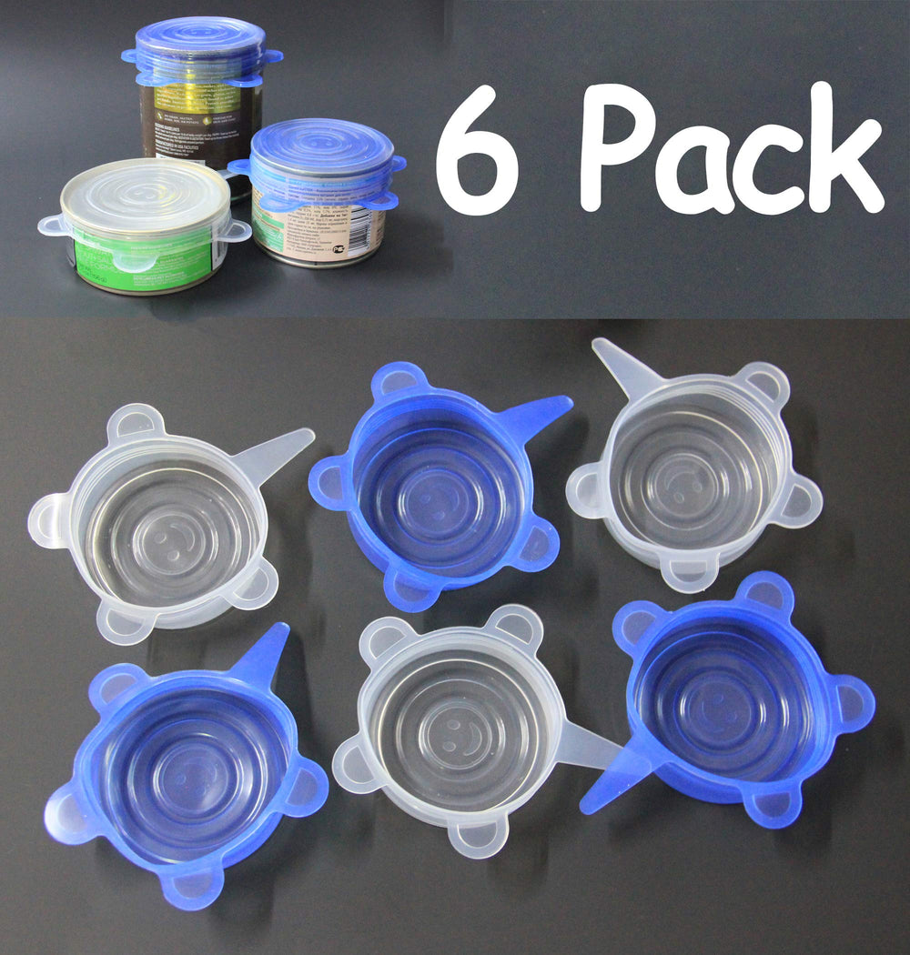 Comtim silicone lids stretch over various cans, sealing contents and reducing waste.