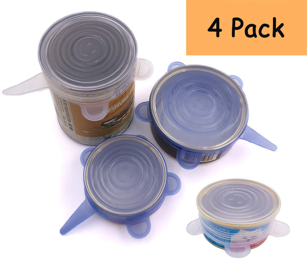 Comtim stretch lids on diverse can tops demonstrate universal fit.