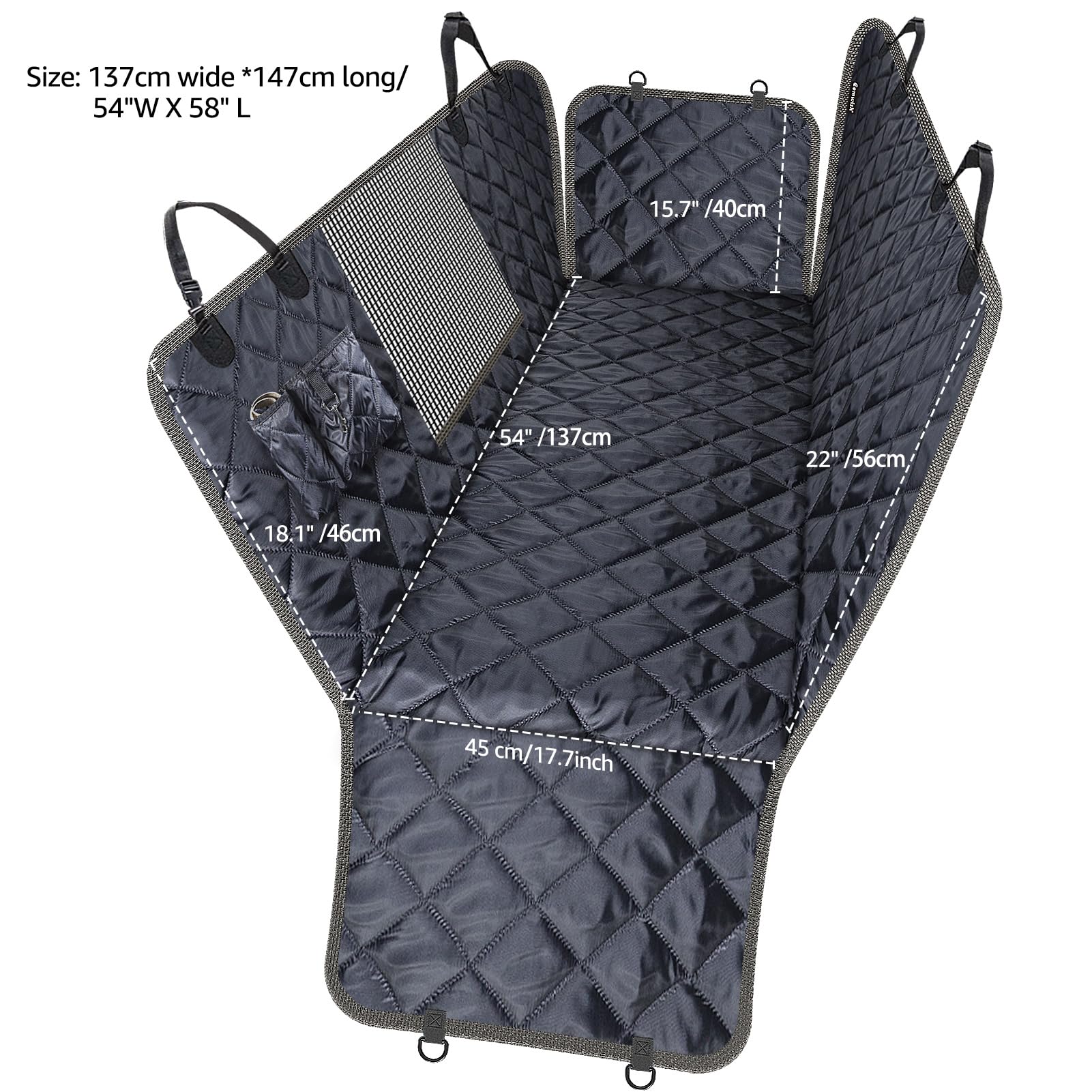 Comwish seatbelt openings allow secure harness attachment for safety.