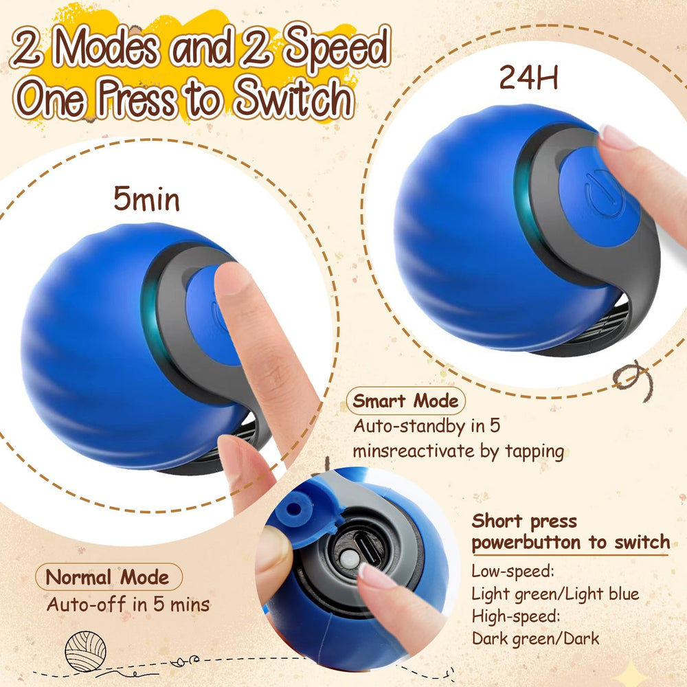 CONAMEI interactive cat toys ball blue side view shows engaging design for curious cats