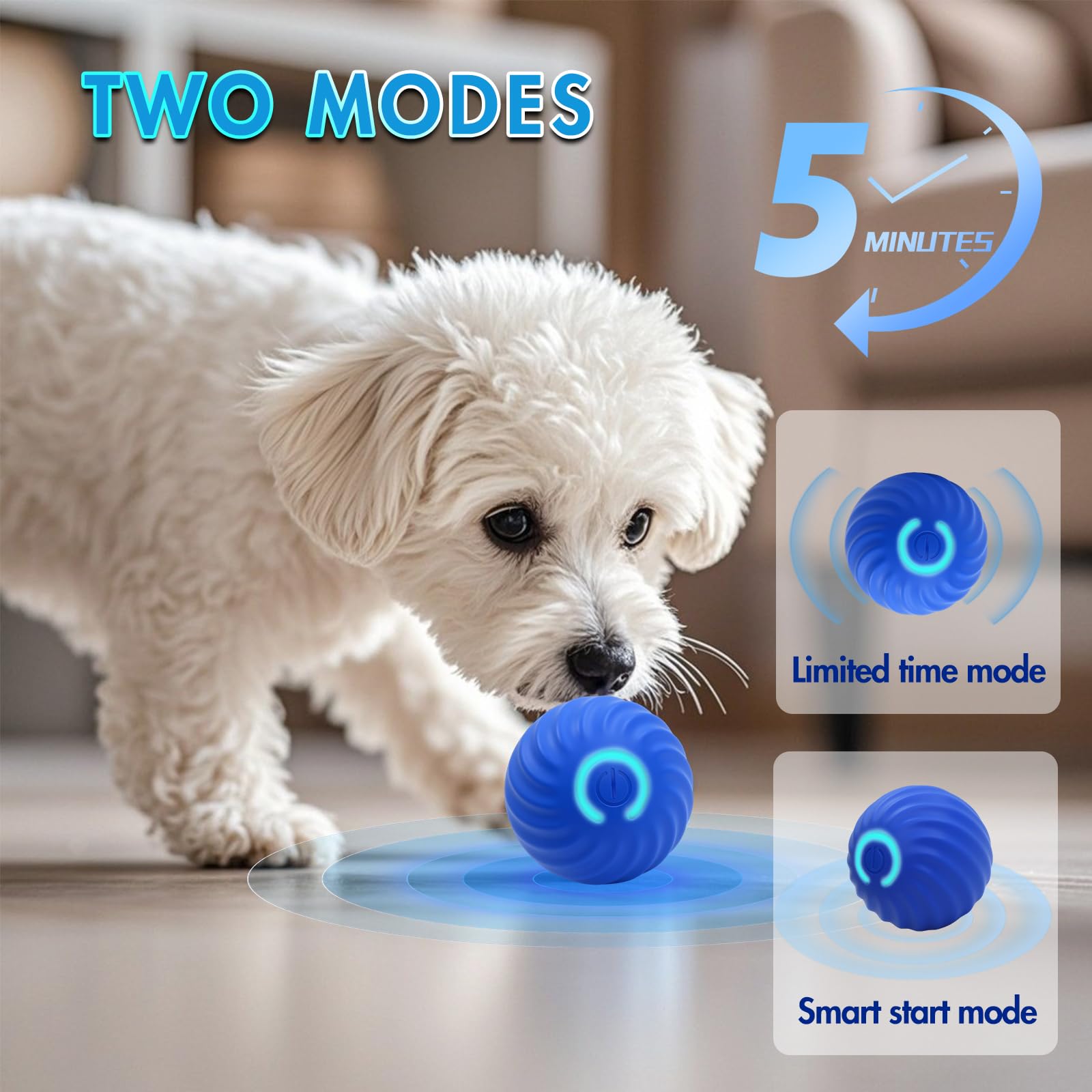 CONAMEI Interactive Dog Ball in action demonstrates rolling and bouncing for chase.