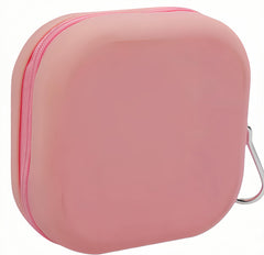 ConLithGo collapsible pink bowl folded for compact storage during travel