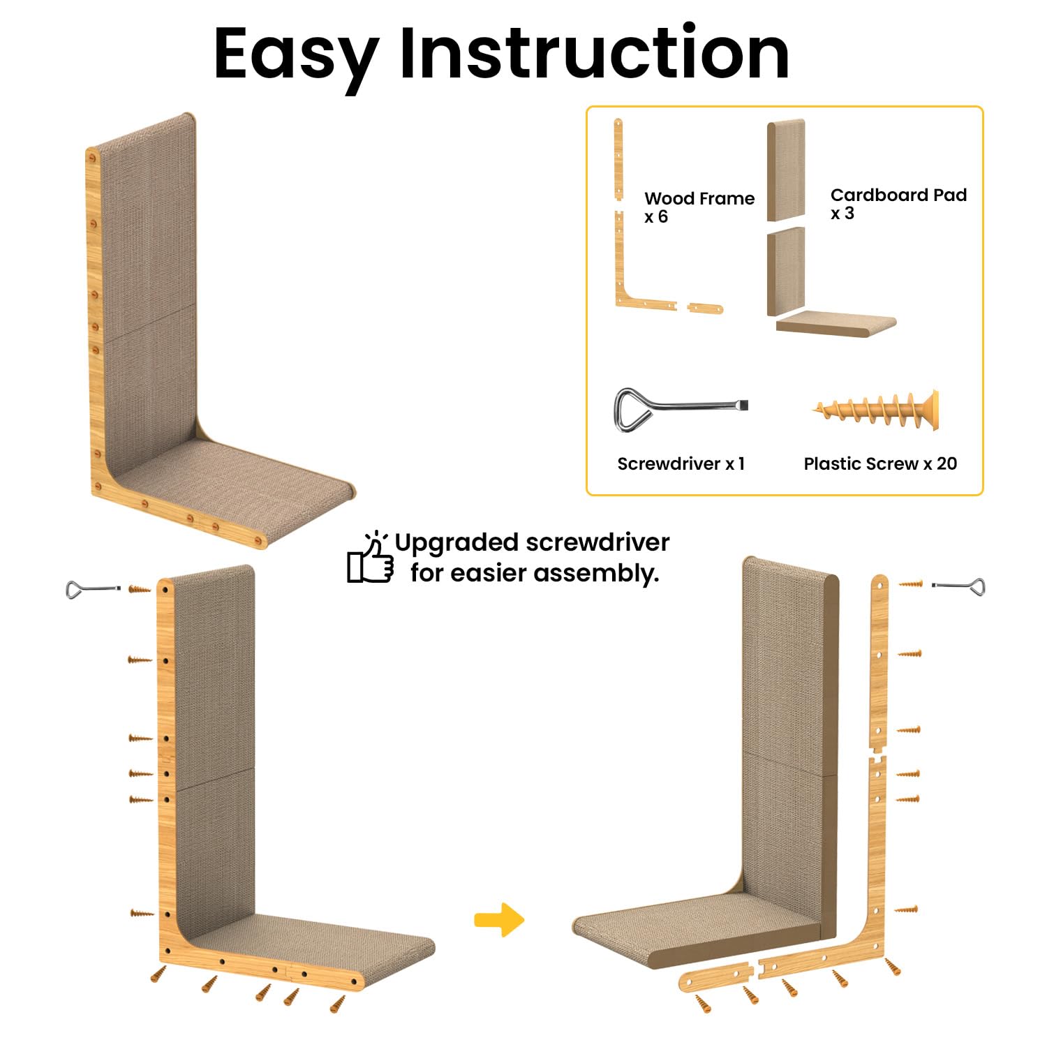 Conlun Cardboard Cat Scratcher cat resting on scratch area, comfortable paw retreat