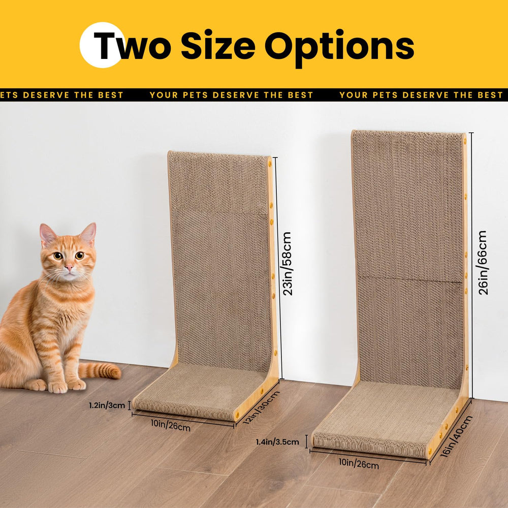 Conlun Cardboard Cat Scratcher wood-grain Junbo finish side view, stylish interior fit