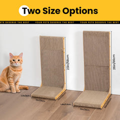 Conlun Cardboard Cat Scratcher wood-grain Junbo finish side view, stylish interior fit