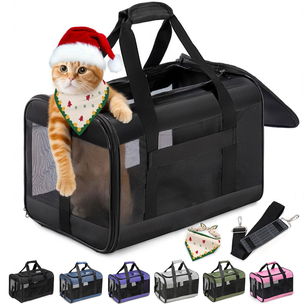 Conlun cat carrier airline-approved design ensures secure air travel for small pets.