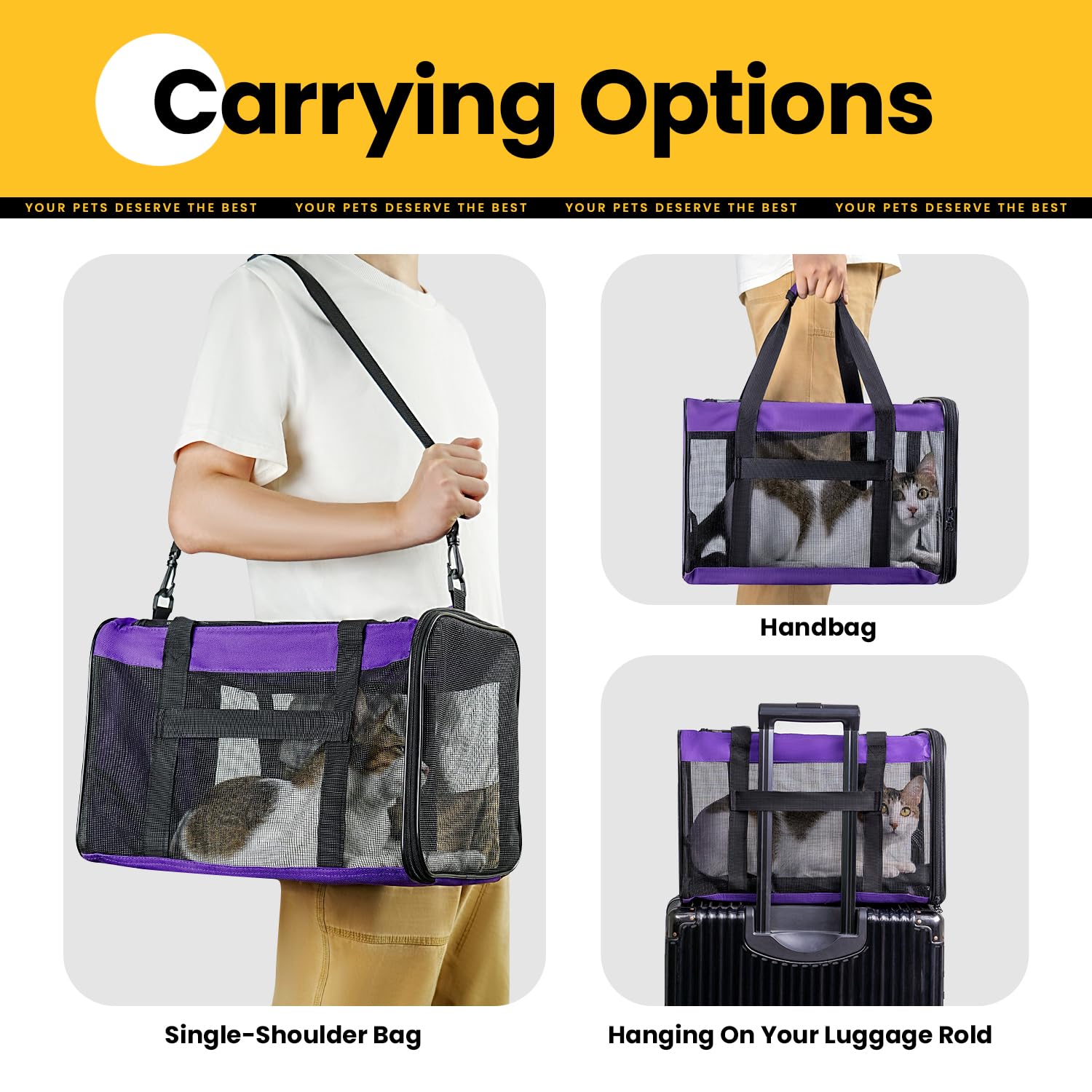 Conlun carrier with side pocket and name tag for essentials and quick ID.