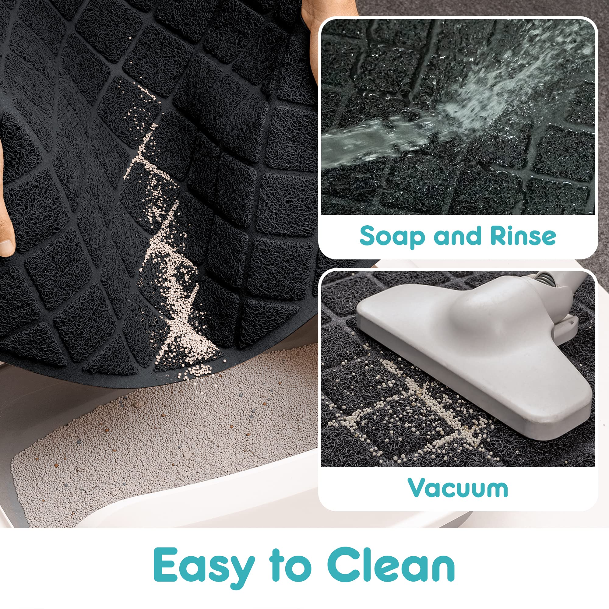 Conlun Cat Litter Mat waterproof surface enables easy cleaning and quick dry time.