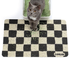 Conlun cat litter mat chessboard pattern closeup traps litter effectively