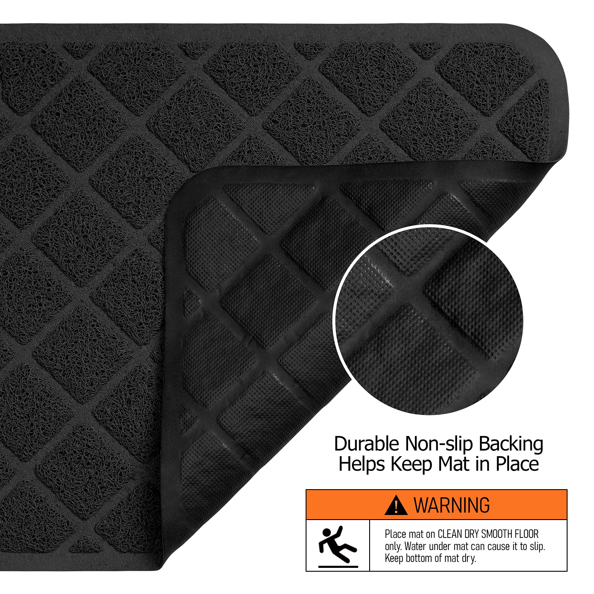 Conlun cat litter mat waterproof surface is easy to rinse for quick cleanup.