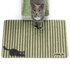Conlun cat litter mat mesh closeup captures stray litter for cleaner floors.
