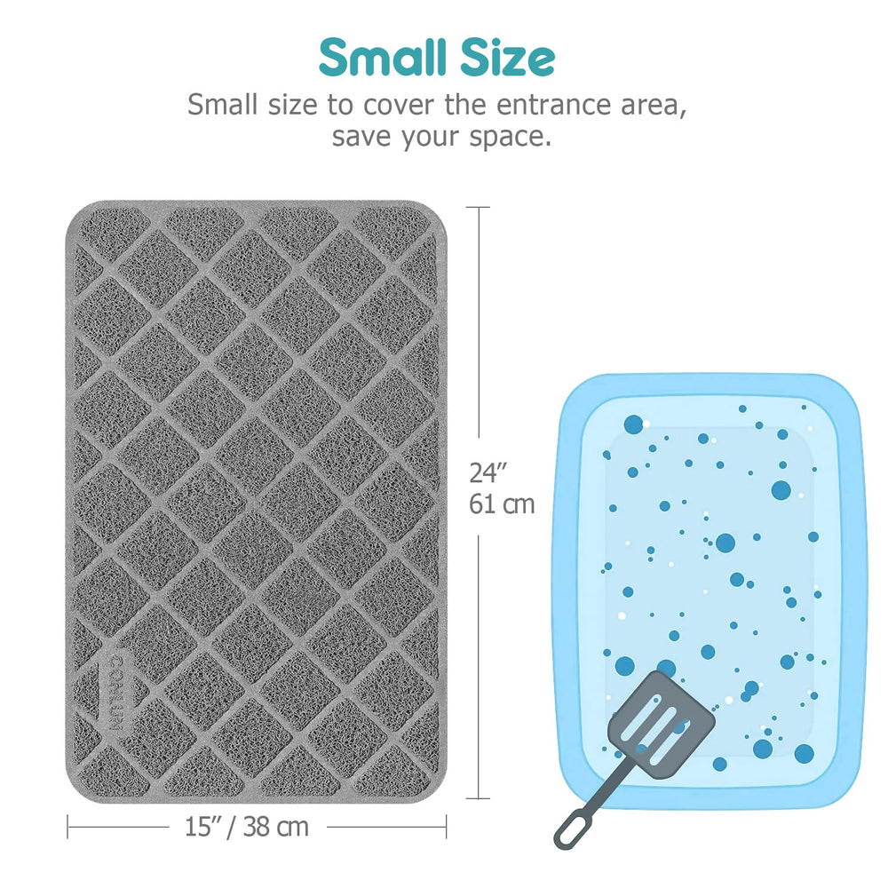 Conlun PVC cat litter mat non-slip back keeps mat secure during use