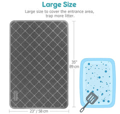 Conlun Cat Litter Mat non-slip backside on floor demonstrating secure placement