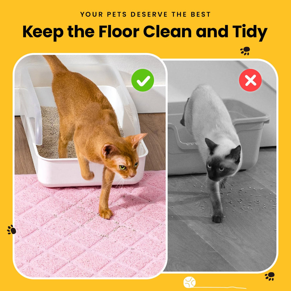 Conlun cat litter mat non-slip backing keeps mat in place on floors