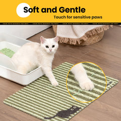 Conlun cat litter mat non-slip backing keeps mat in place on slick floors.