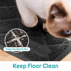 Conlun cat litter mat soft PVC surface cushions paws during use.