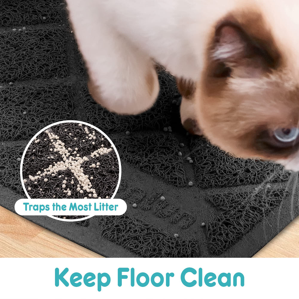 Conlun Cat Litter Mat closeup highlights PVC layers and phthalate-free construction.