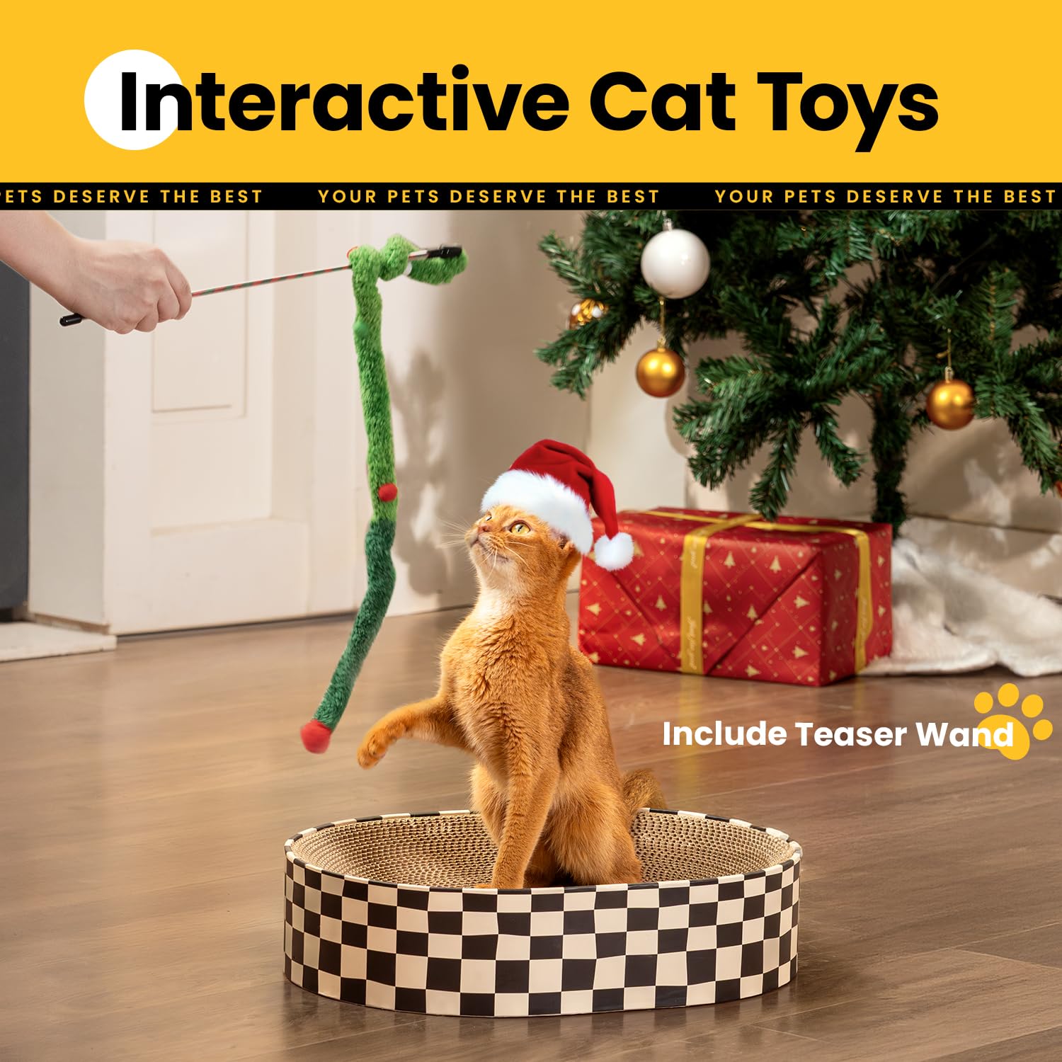 Conlun 2-in-1 cat-scratcher lounge bed for rest and play.