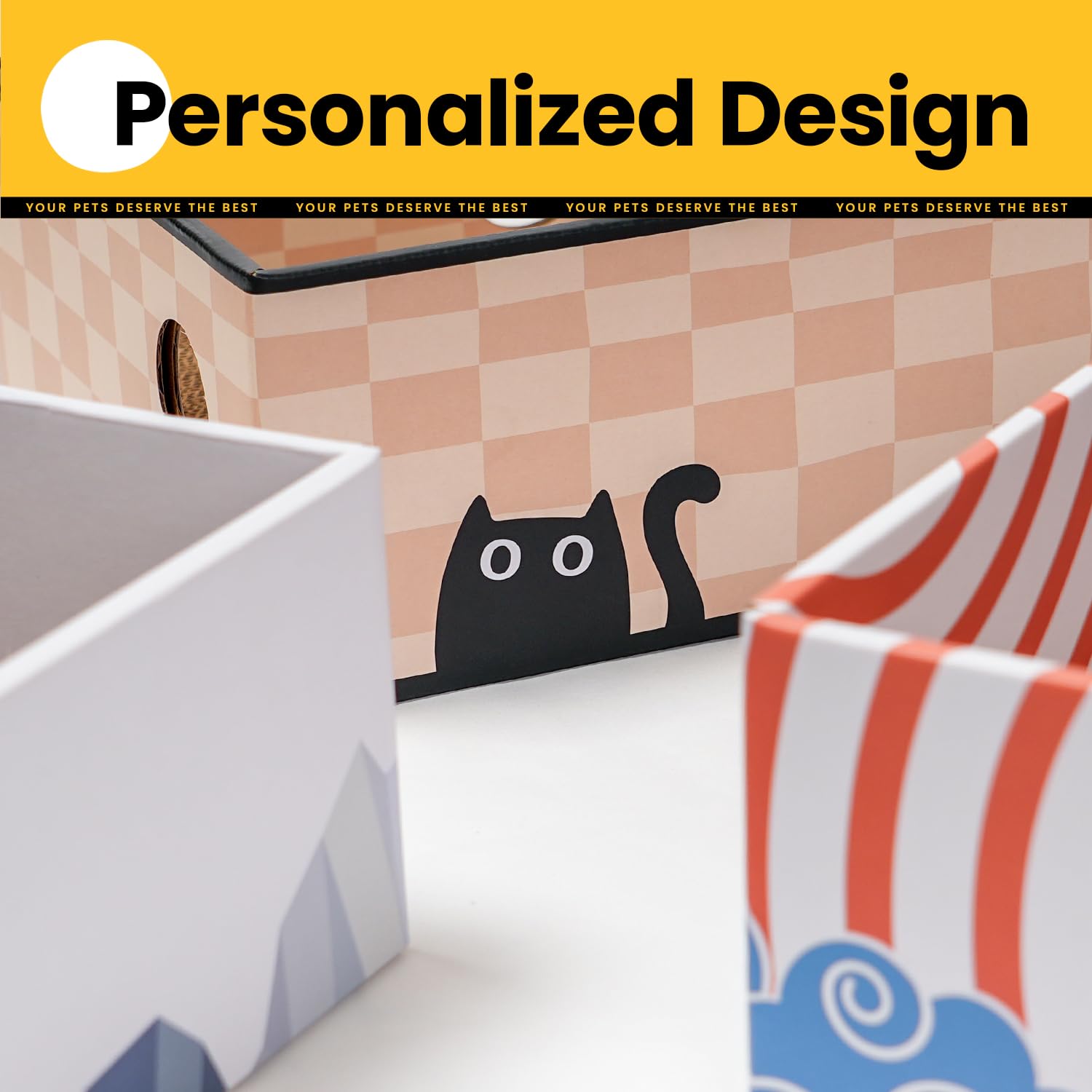 Conlun Cat Scratcher Box packaging shows easy setup and disposal
