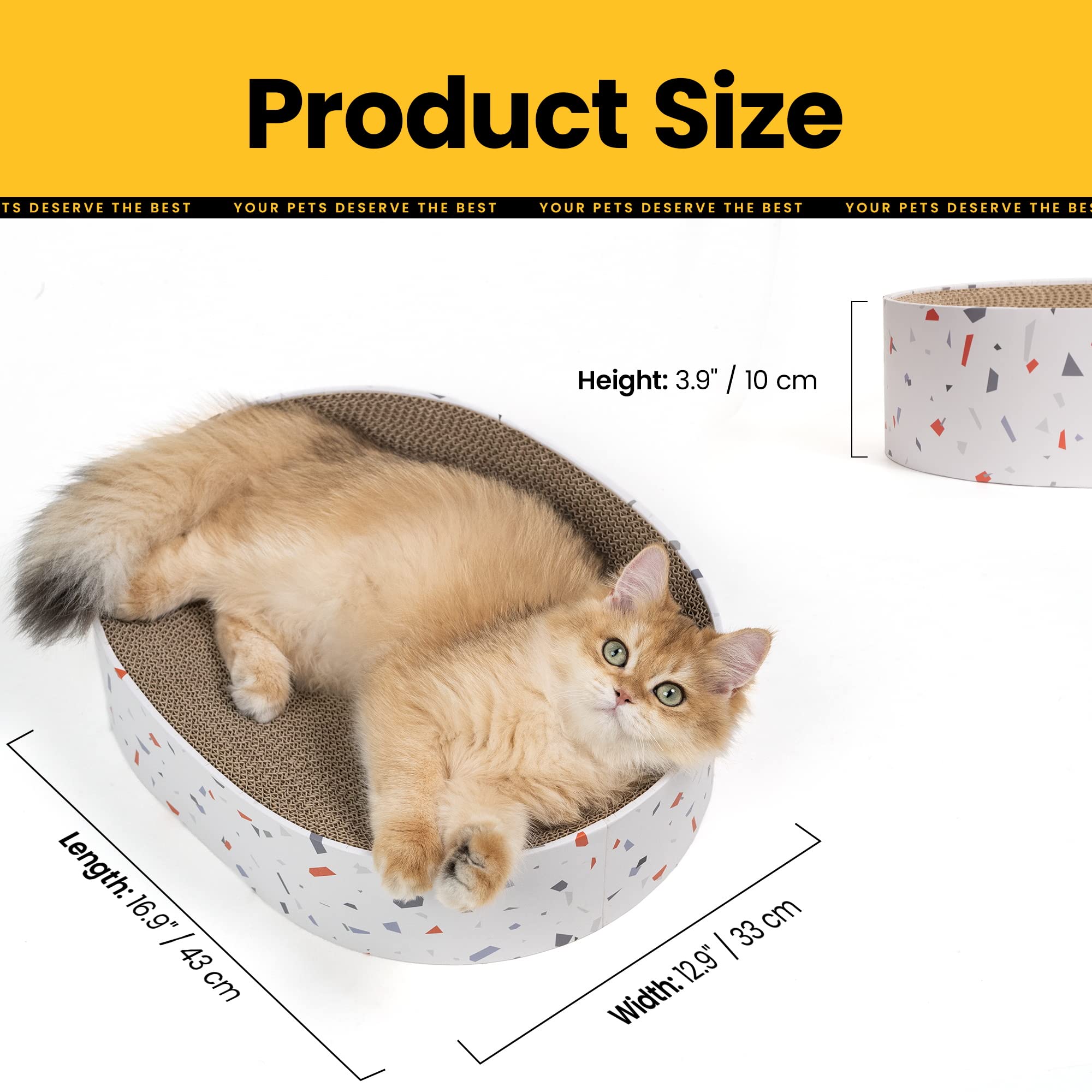 Conlun indoor-cat-friendly scratcher bed doubles as a resting and play spot.
