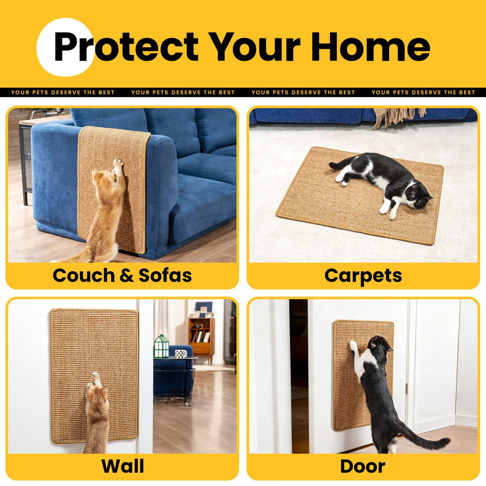 Conlun Cat Scratcher Mat anti-slip back keeps it in place during scratching