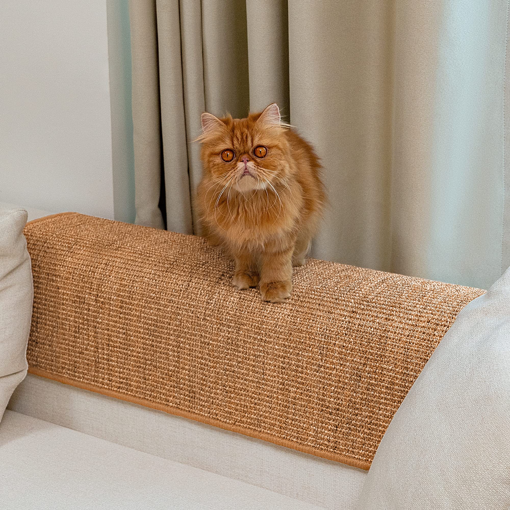 Conlun Cat Scratcher Mat brown color blends with home décor