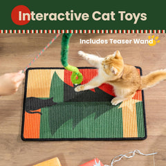 Conlun cat scratcher mat top view highlights size 23.6 by 15.7 inches for spacious clawing