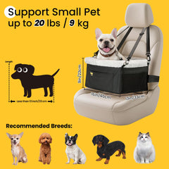 Conlun dog car seat booster safety-leash secures harness during trips.