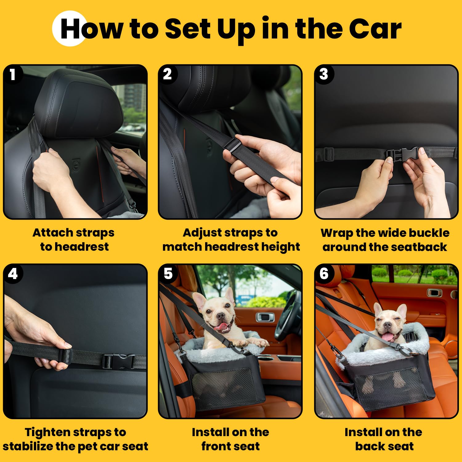 Conlun dog car seat booster fits small dogs under 20 lbs.