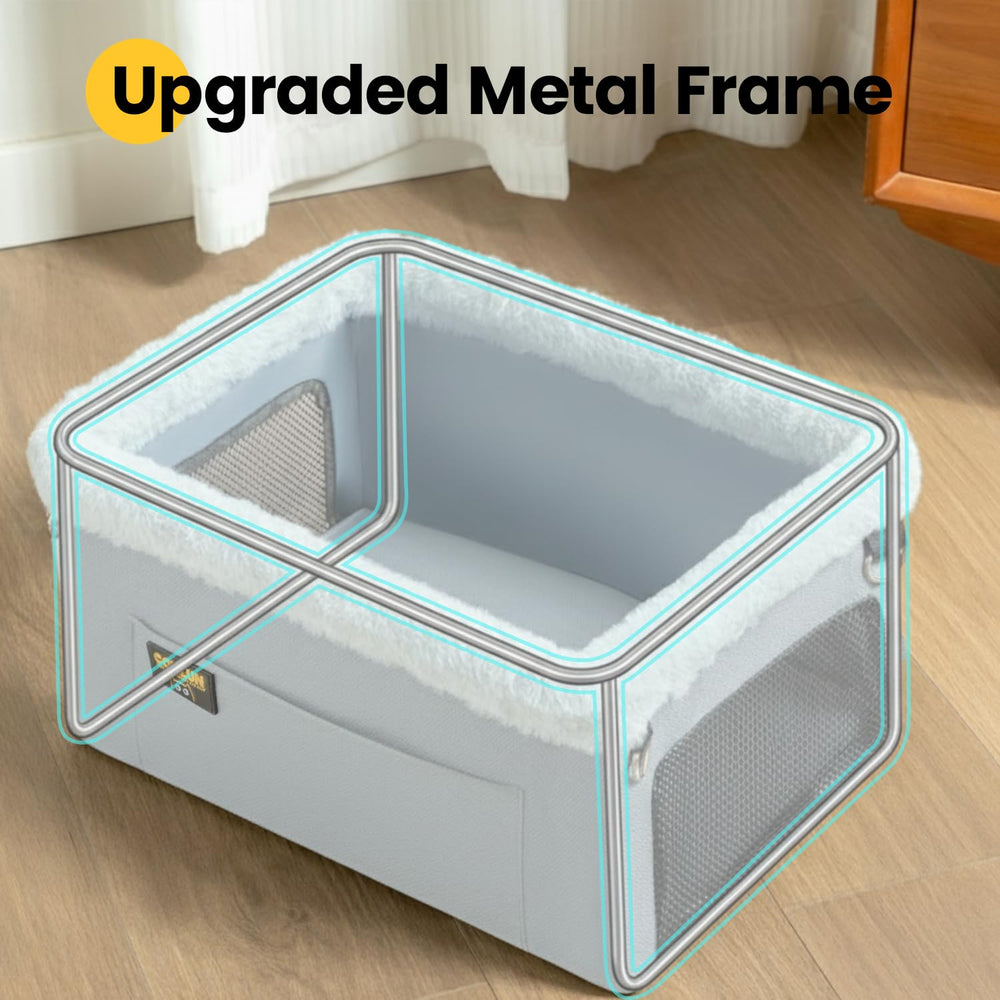 Conlun dog car seat booster steel-frame provides stable support.