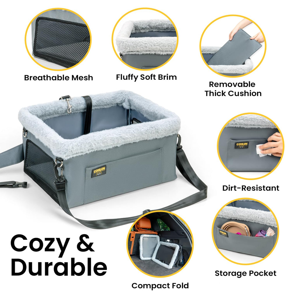 Conlun cushion and fluffy brim deliver comfy travel breaks.