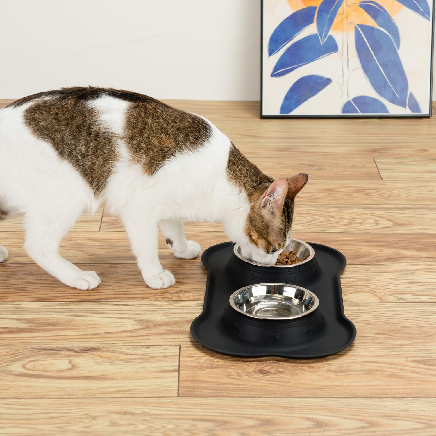 Conlun gentle-eater design supports calm meals on flat surfaces for small breeds.