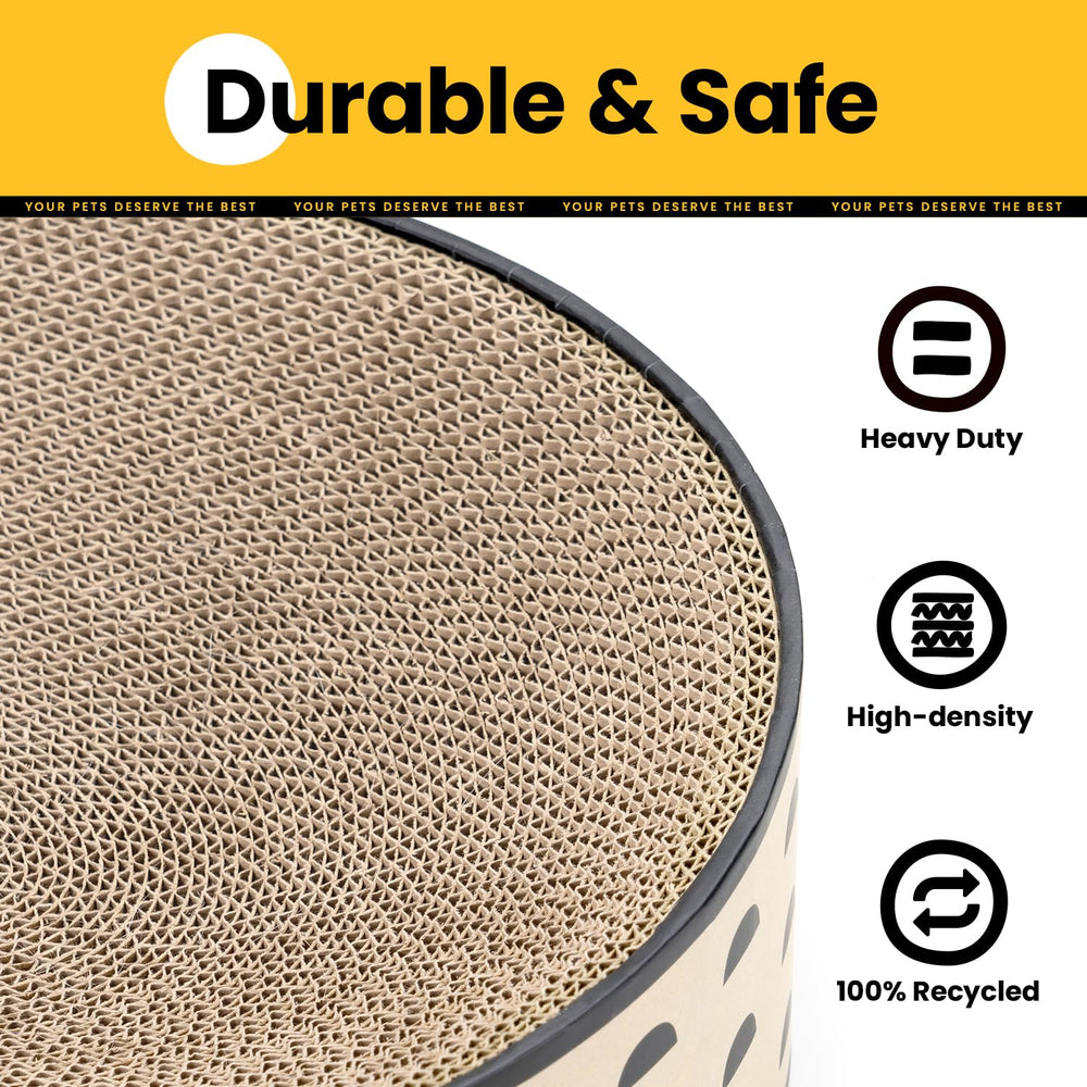 Conlun Natural corrugated cardboard detail, eco-friendly material supports scratching behavior.