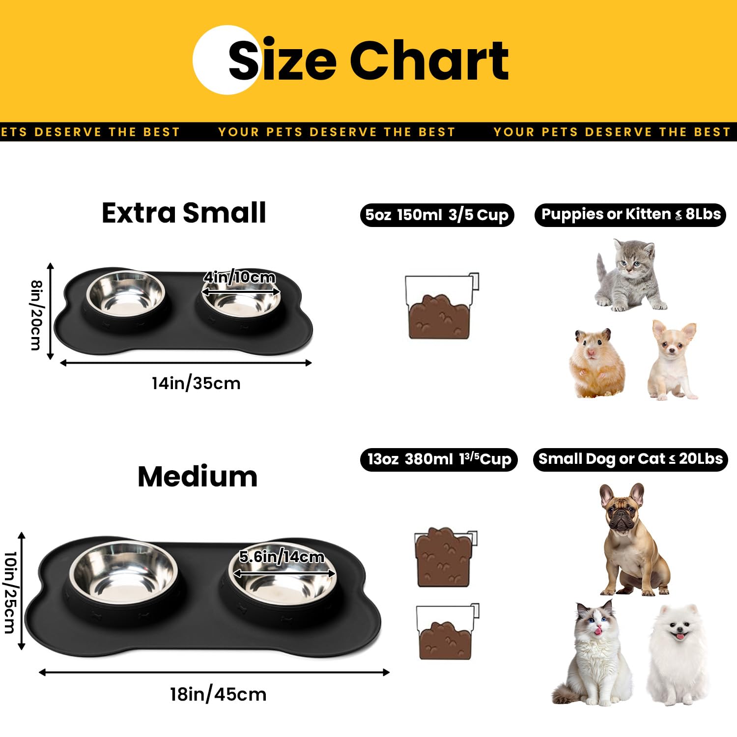 Conlun stainless steel bowls lock in place for stable, mess-free dining on any surface.