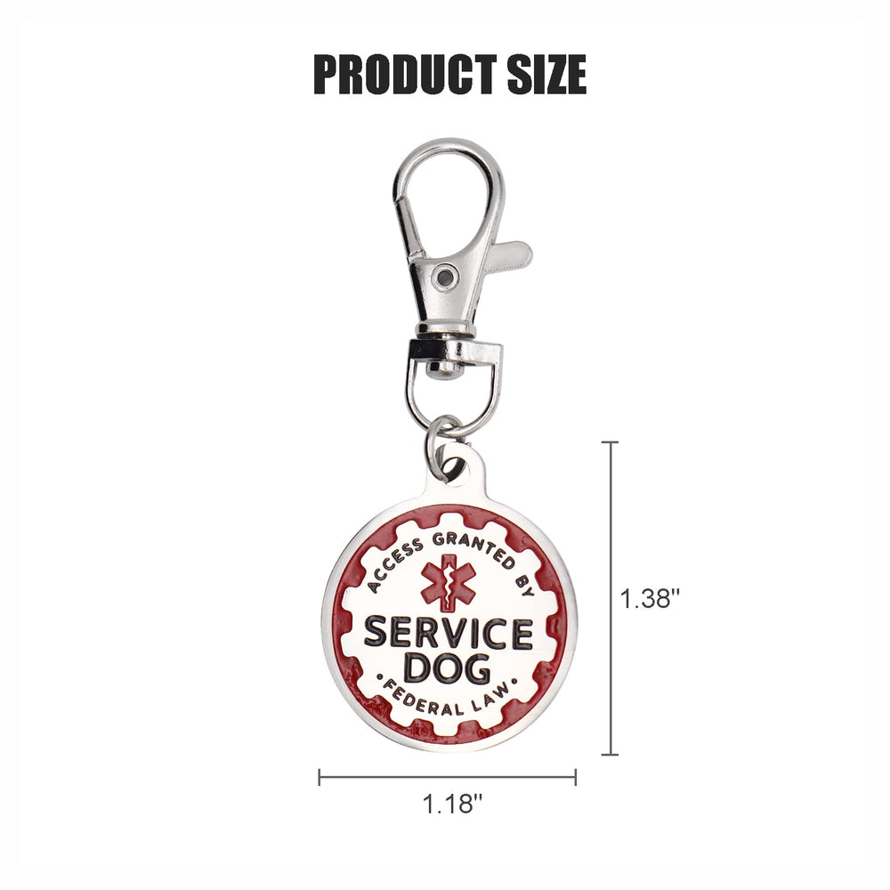 Consio puppy service dog tag double-sided back showing durability.