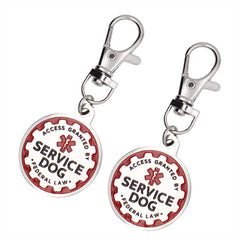 Consio puppy service dog tag double-sided front with red medical alert for quick recognition.