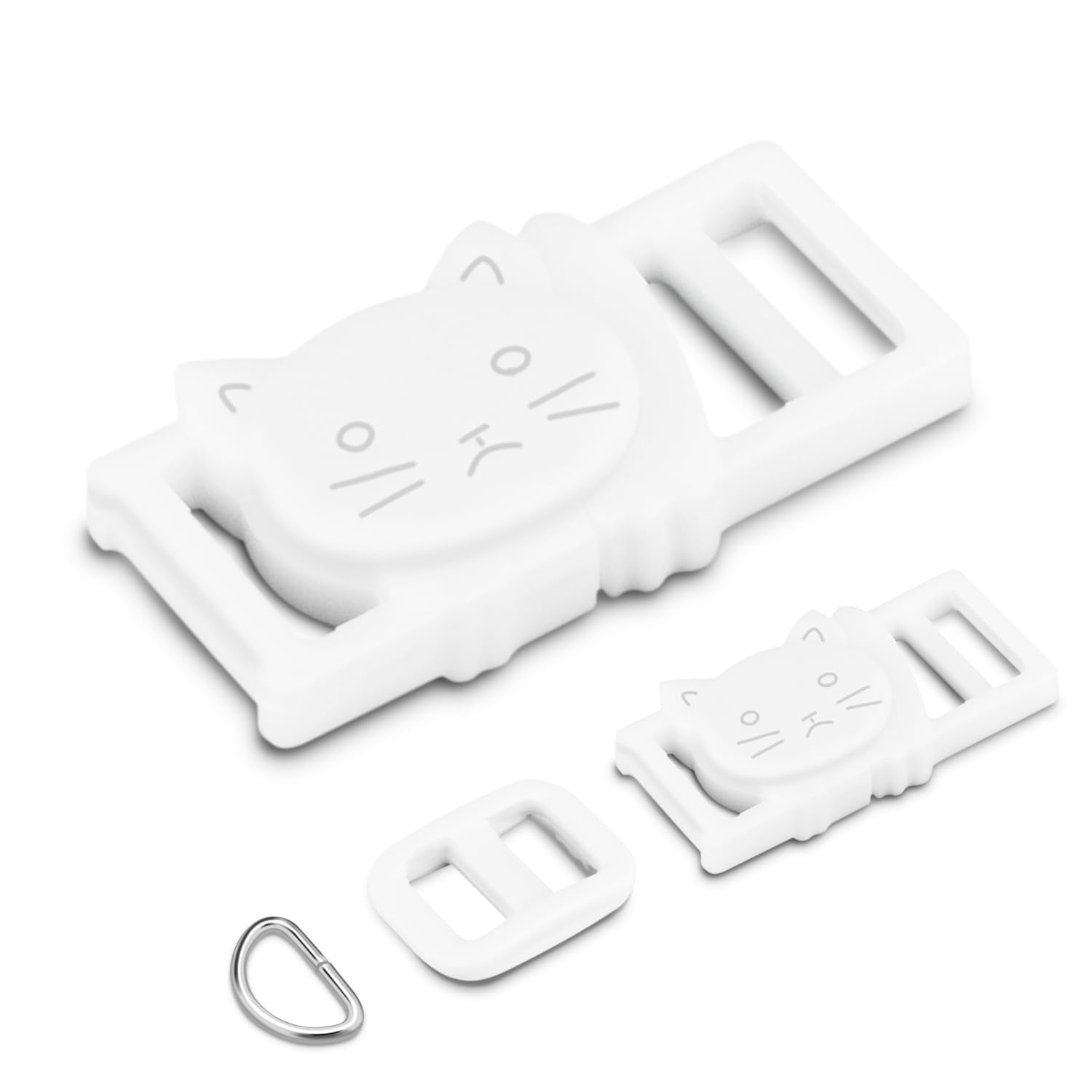 CooBigo breakaway buckles white close-up for safe easy collar adjustments