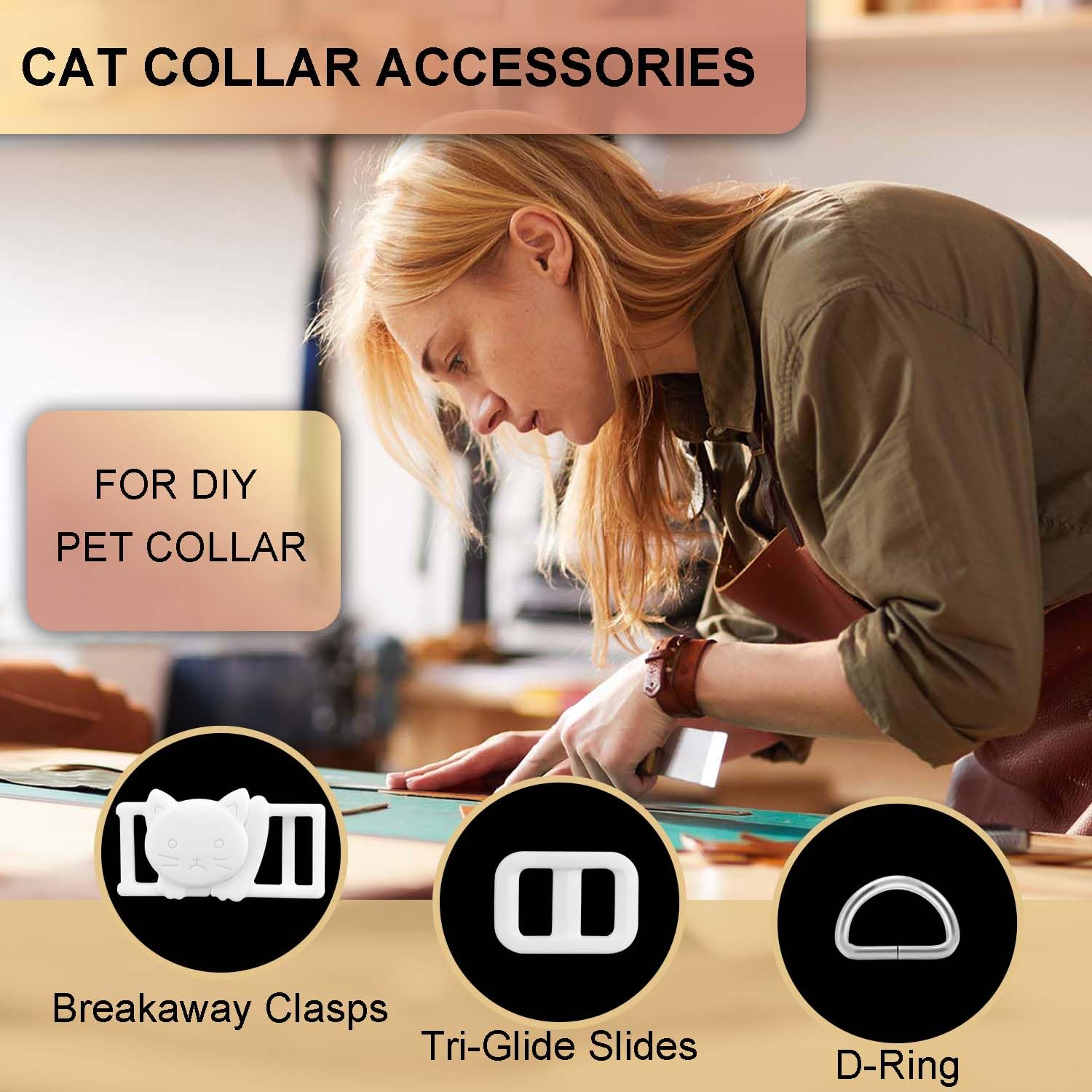 CooBigo cat-collar-accessories white pack for daily-use hardware
