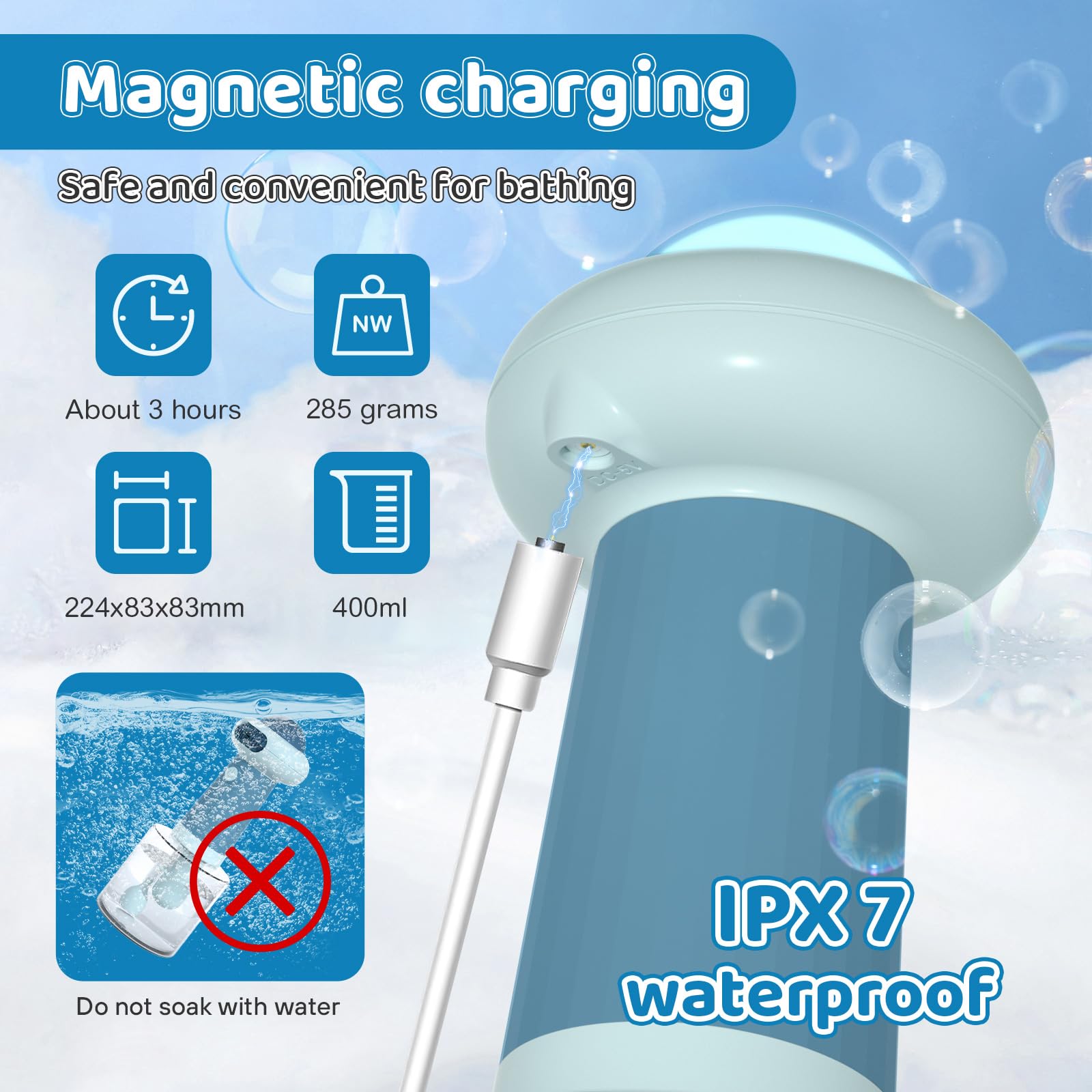 Coocake Electric Dog Shampoo Dispenser for kitchen and bathroom scenes, versatile and decorative