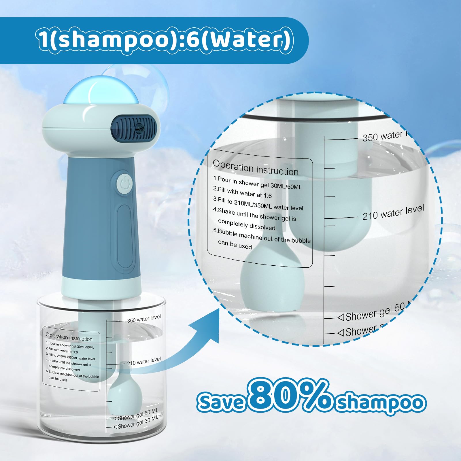 Coocake Electric Dog Shampoo Dispenser large capacity supports longer baths between refills
