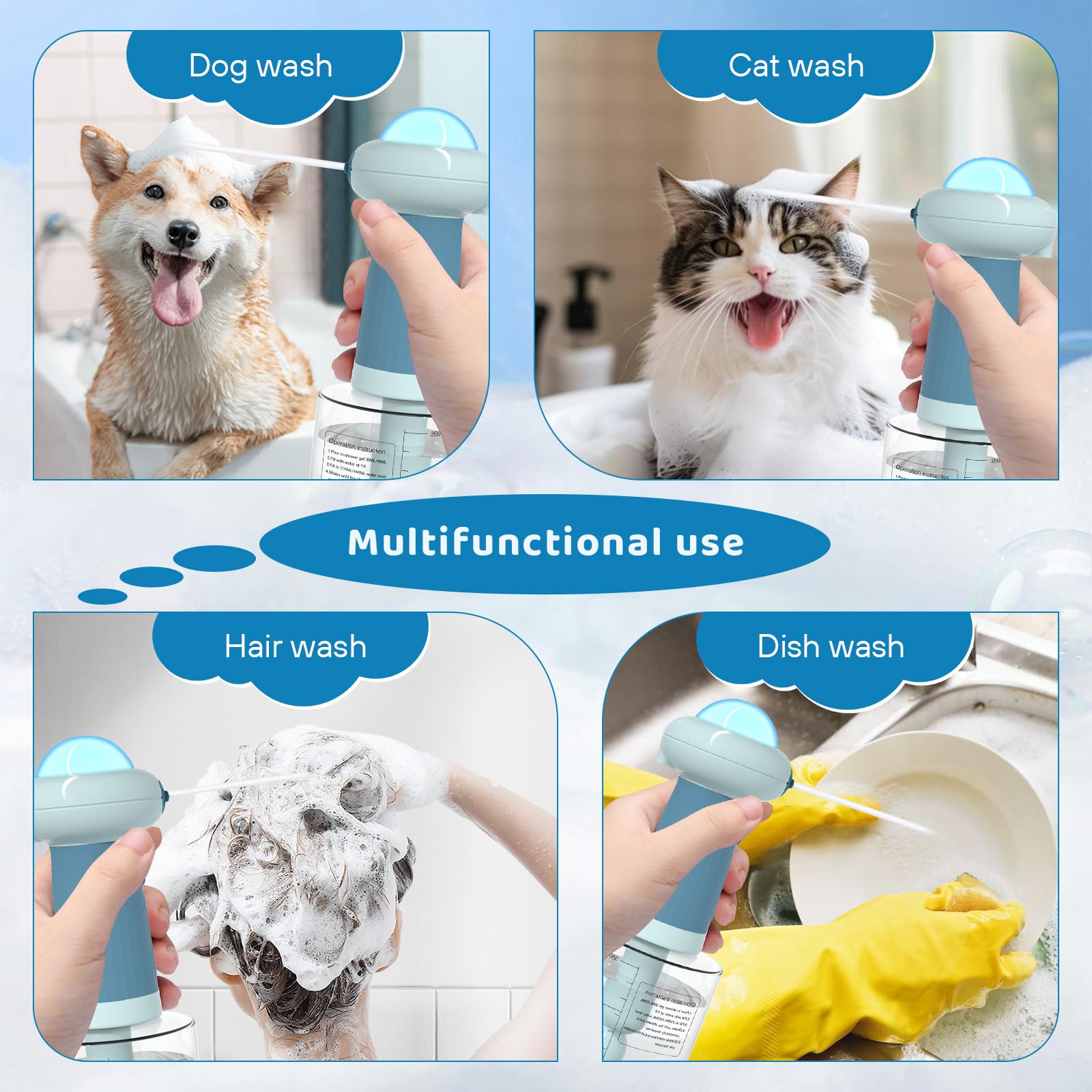 Coocake Electric Dog Shampoo Dispenser magnetic charging keeps setup tidy