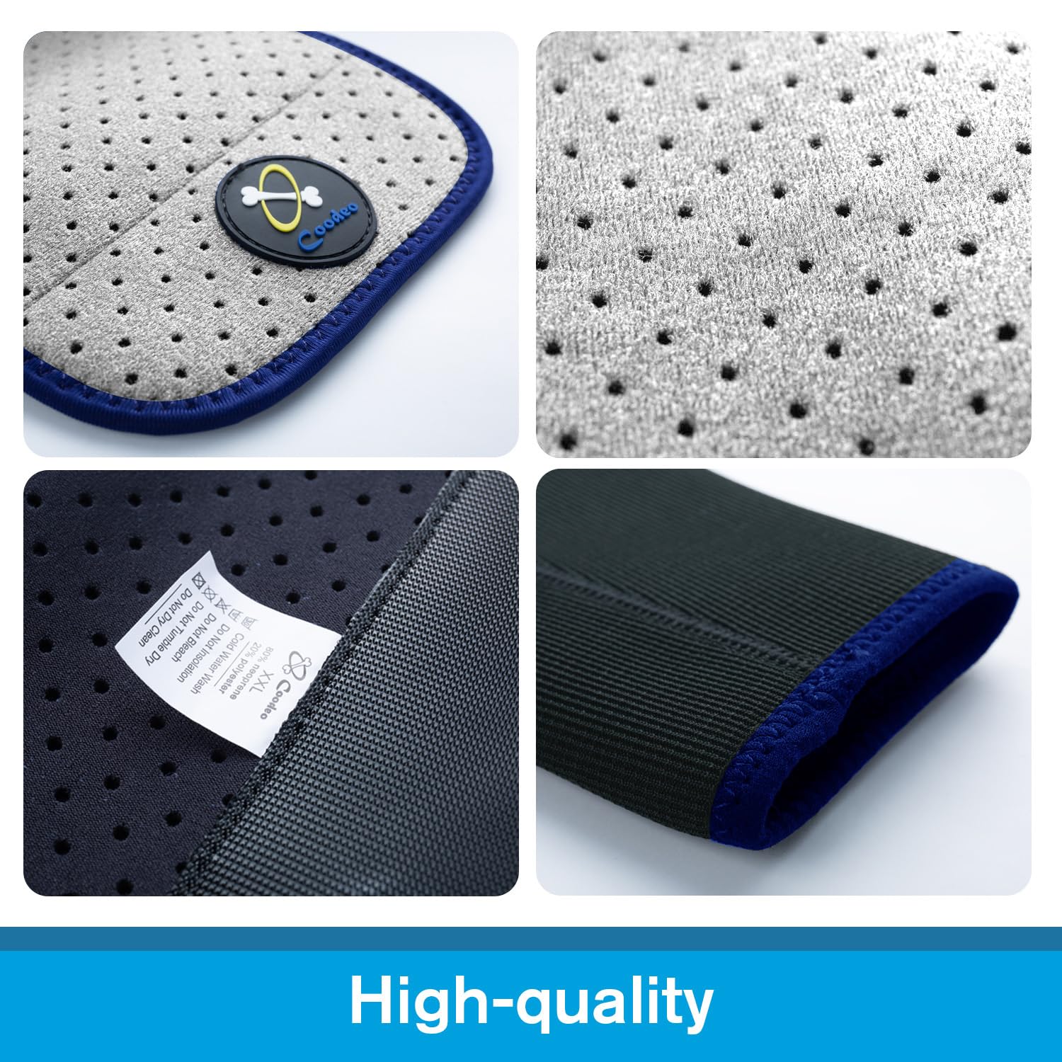 Coodeo dog recovery sleeve grey 2XL close-up of durable 2.5mm material.