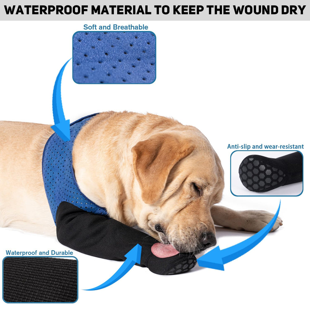 Coodeo healing-boots-paw-protectors shield wounds while dogs rest for comfortable healing.