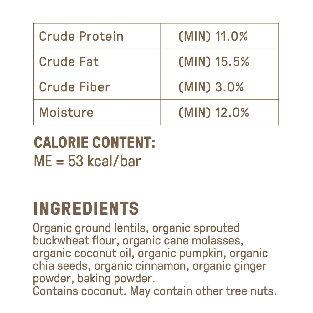 CookiePal pumpkin chia treats on a mat show bite-sized pieces and inviting aroma.