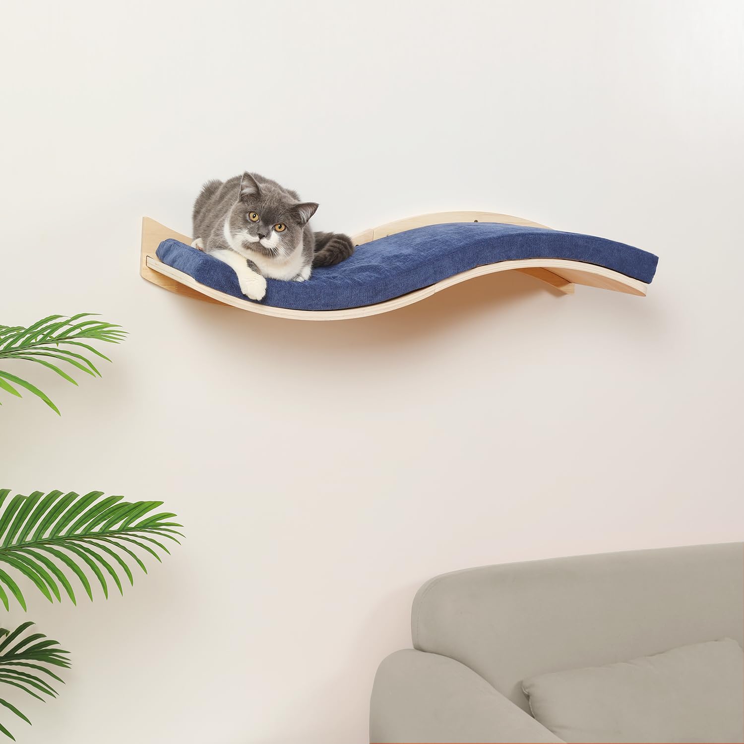 COOLEX cat wall shelf easy assembly with tool-free mounting.