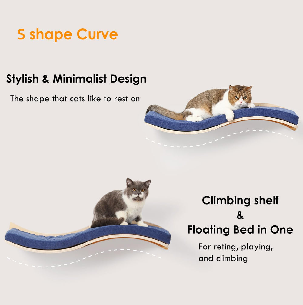 COOLEX shelves support up to 70 pounds for sturdy multi-cat use.