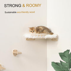 COOLEX cat wall shelves plush cover enhances comfort and warmth during lounging